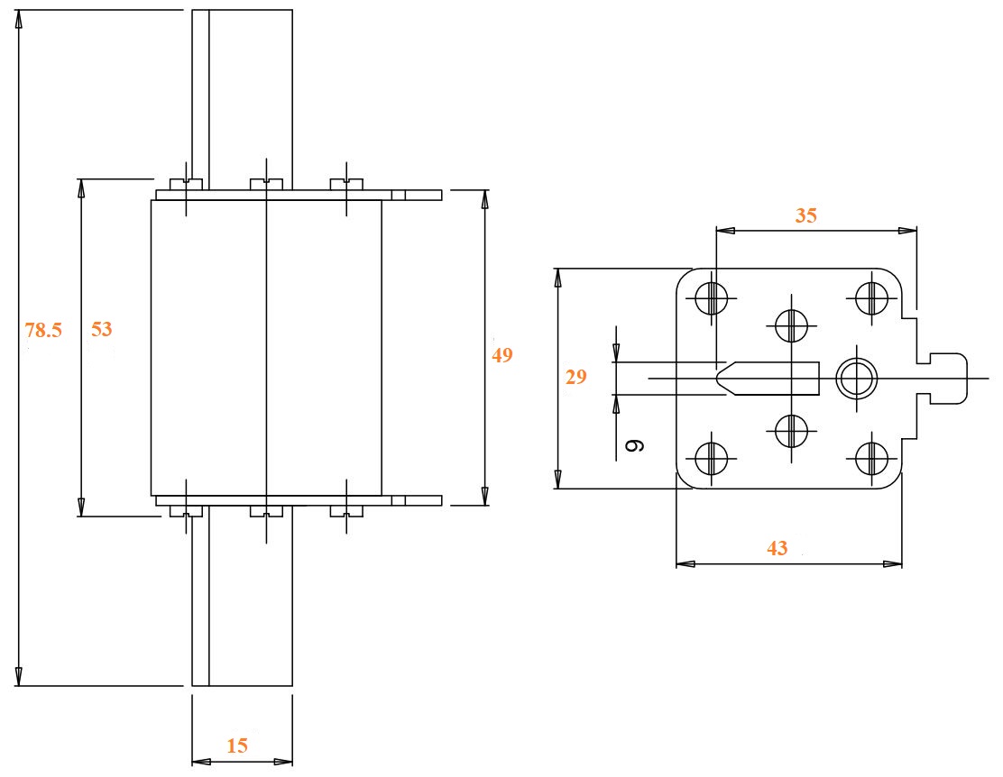 Cấu tạo và Kích thước Cầu chì động lực NH00 6A mã CS CDFL 00-6