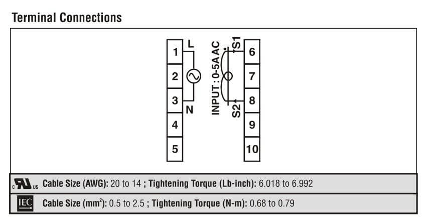 Cách nối dây, cách chỉnh, cài đặt Selec MA501: Đồng hồ đo dòng điện AC