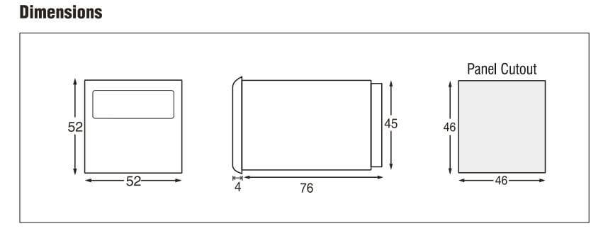 Kích thước Selec TC544B: Bộ điều khiển nhiệt độ