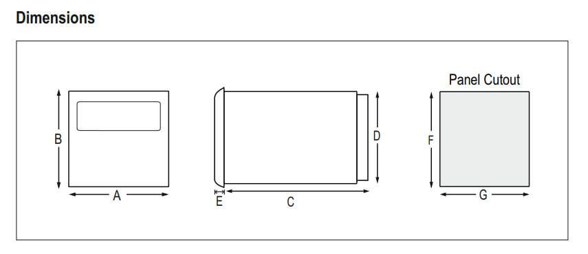 Kích thước Selec TC244AX: Bộ điều khiển nhiệt độ