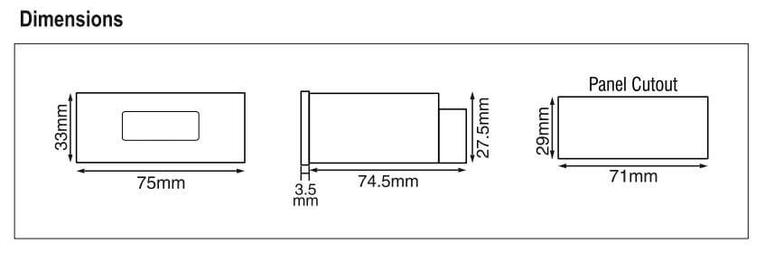 Kích thước Selec CH403-3-NTC: Bộ điều khiển nhiệt