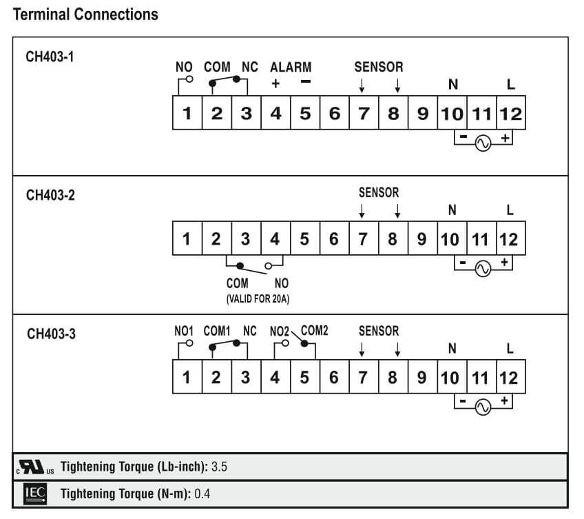 Cách nối dây, cách chỉnh, cài đặt Selec CH403-3-NTC: Bộ điều khiển nhiệt