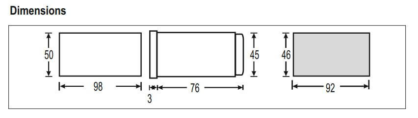 Kích thước Selec PIC152A-VI: Bộ hiển thị đa chức năng, ngõ ra chuyển tiếp
