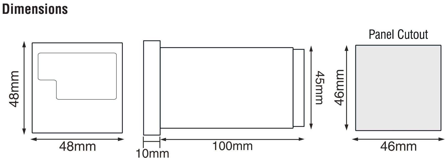 Kích thước Bộ điều khiển nhiệt độ Selec PID500-T