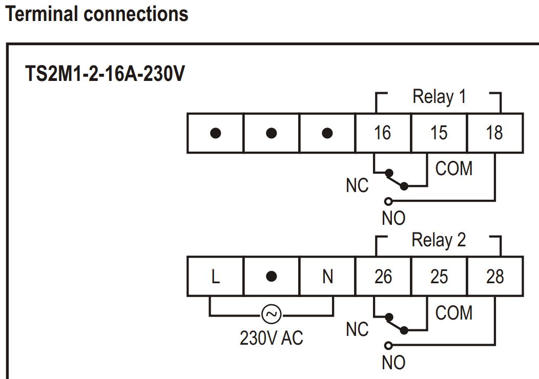 Cách nối dây, cách chỉnh, cài đặt, setup Timer Switch hiển thị màn hình LCD Selec TS2M1-2-16A-230V