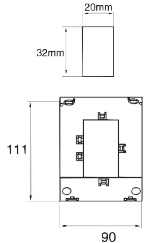 Kích thước biến dòng kẹp / biến dòng hở Fort DP-23 100/1A