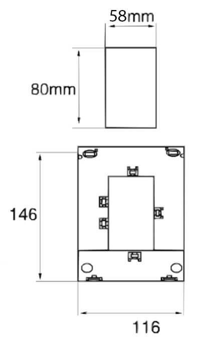 Kích thước biến dòng kẹp / biến dòng hở Fort MSQ-580FT 400/1A