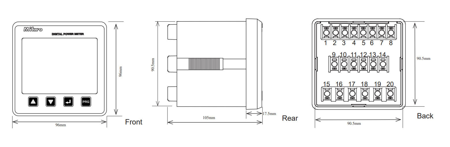 Kích thước DPM380-415AD Mikro
