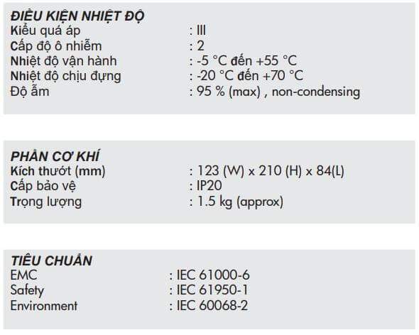 Thông số kỹ thuật Mikro MPC 100