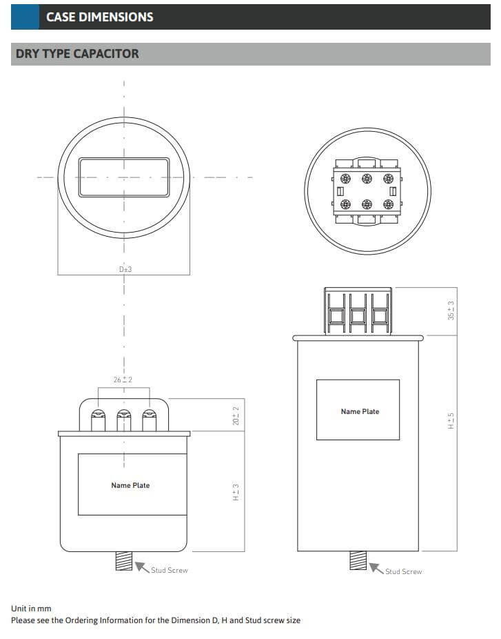 Kích thước Tụ bù Mikro MKC-445025KT