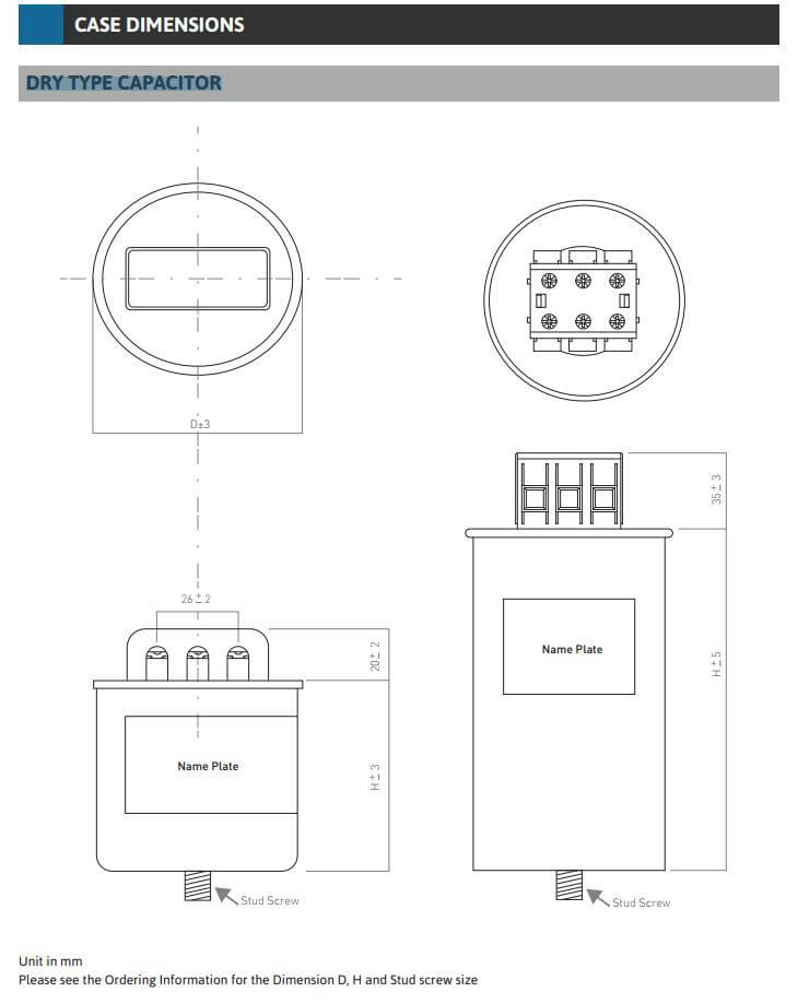 Kích thước Tụ bù Mikro MKC-445050KT