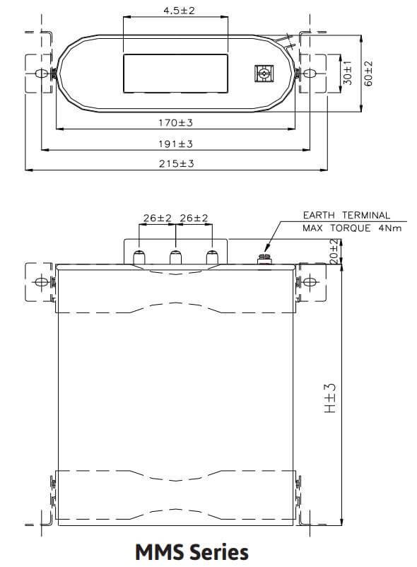 Kích thước Tụ bù Mikro MMB-445025KT