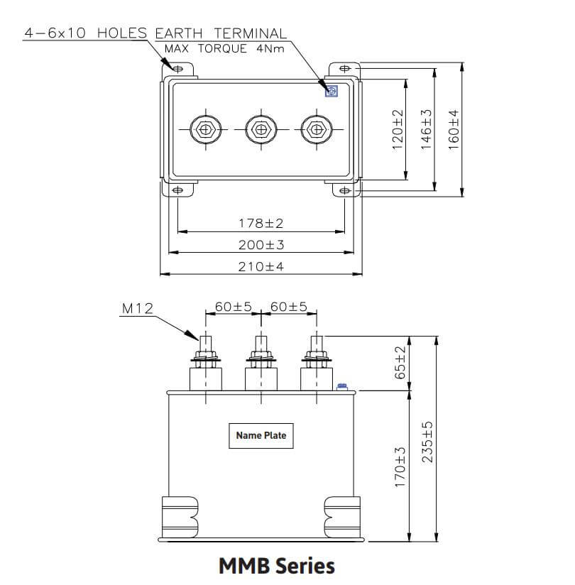 Kích thước Tụ bù Mikro MMB-445025KT