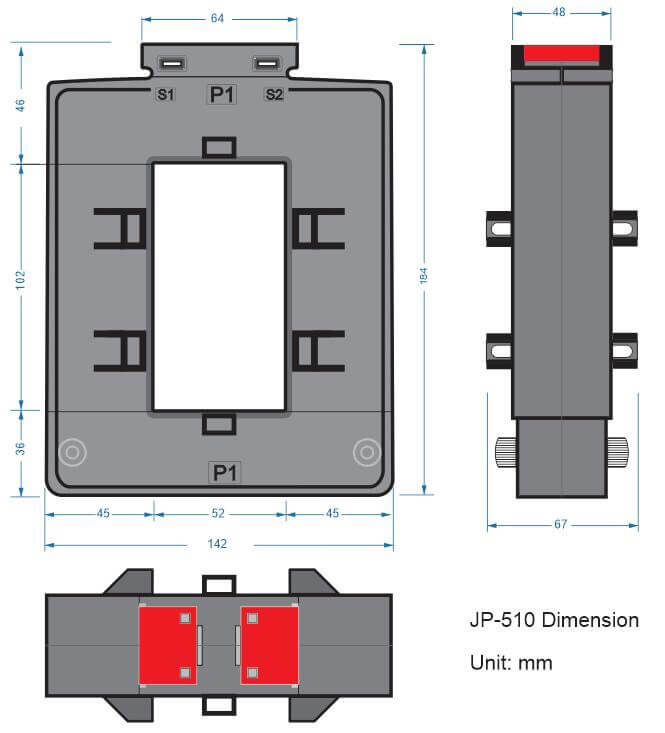 Kích thước Biến dòng kẹp iLEC JP-510