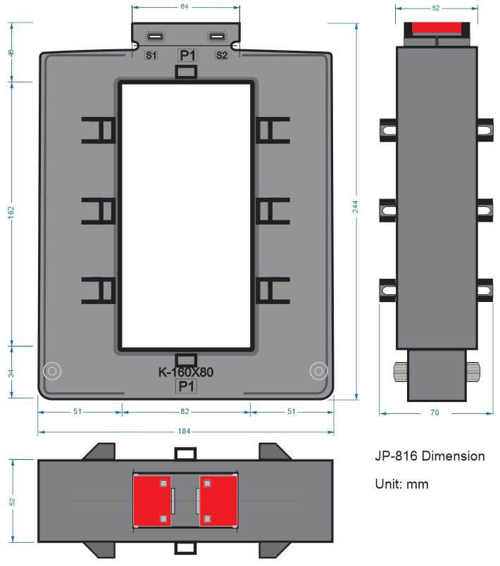 Kích thước Biến dòng kẹp iLEC JP-816