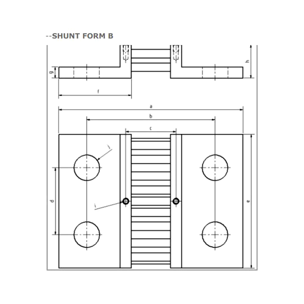 Cấu tạo và Kích thước Điện trở Shunt 15A/100mV - FLTS100X0015