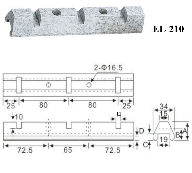 Kích thước thanh đỡ thanh cái EL-210