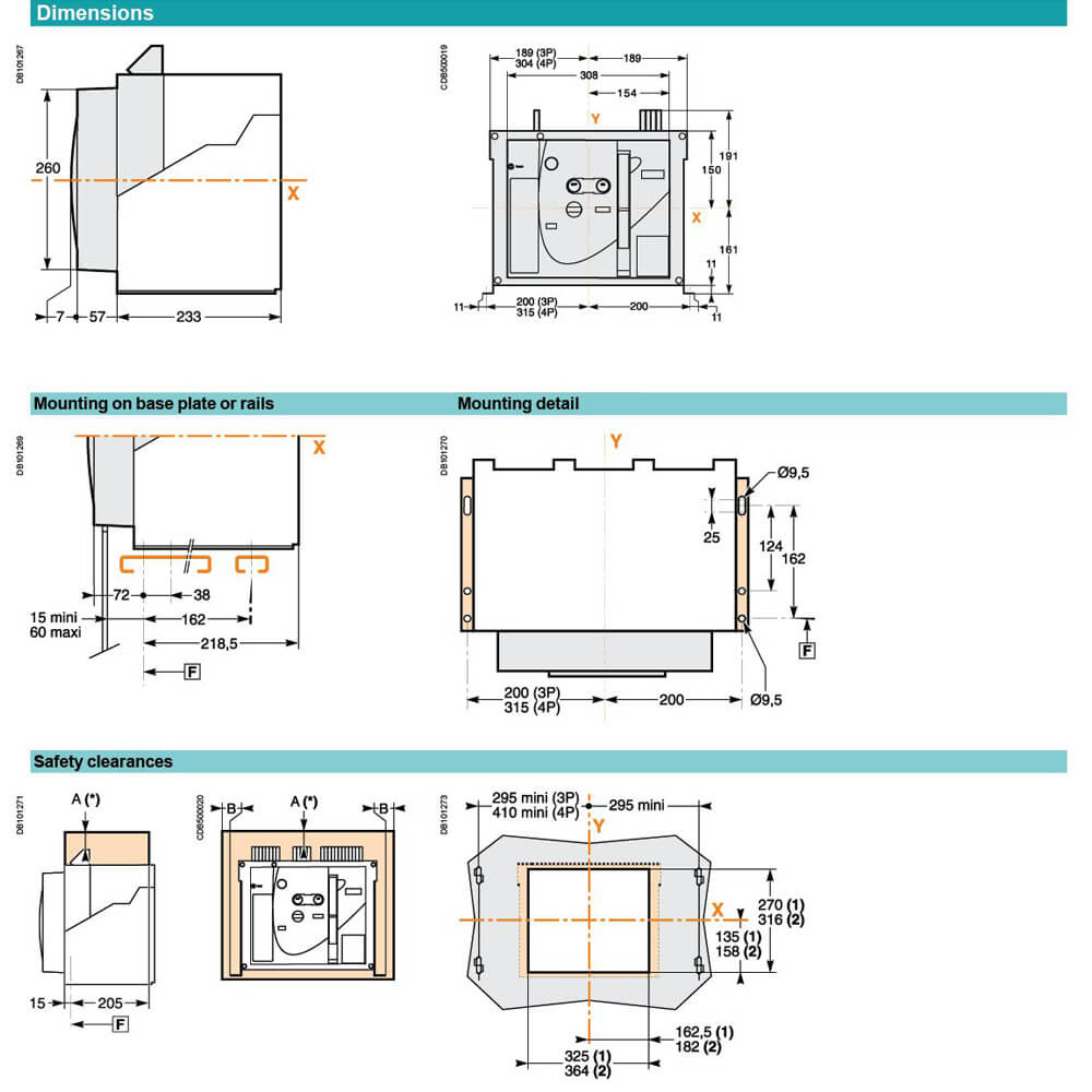 Kích thước EasyPact EVS - EVS08H4MF20