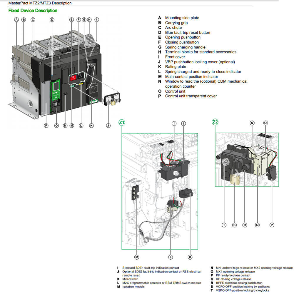 Cấu tạo MasterPact MTZ3 - MTZ350H22.0X3PMD
