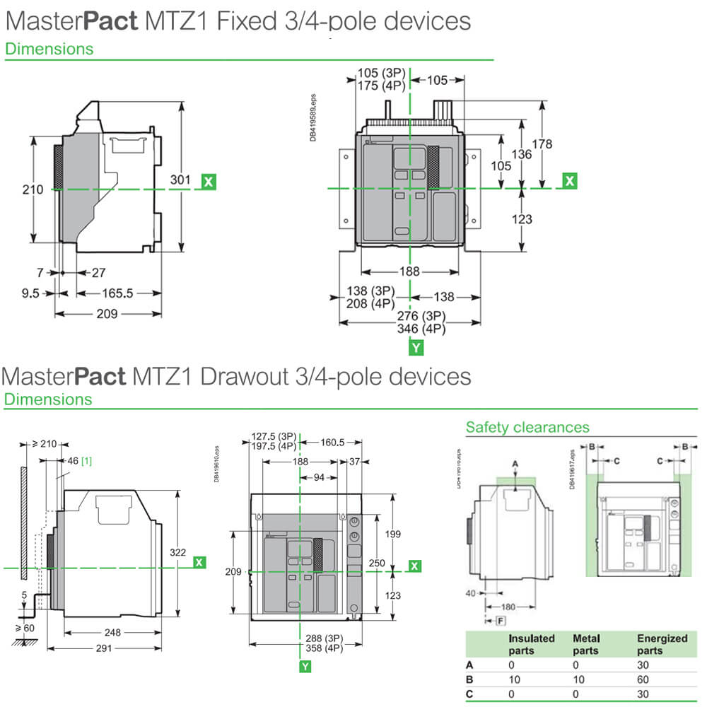 Kích thước MasterPact MTZ3 - MTZ350H22.0X3PMD