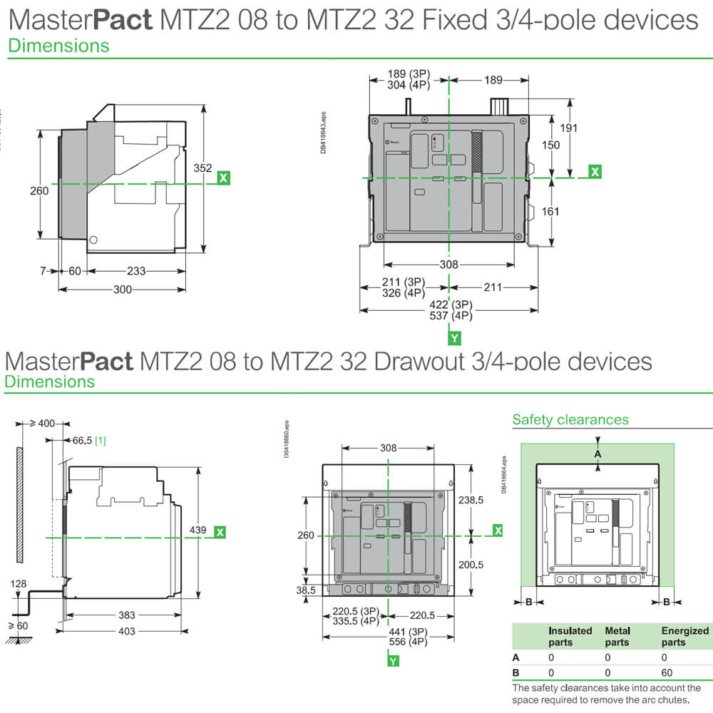 Kích thước MasterPact MTZ3 - MTZ350H22.0X3PMD