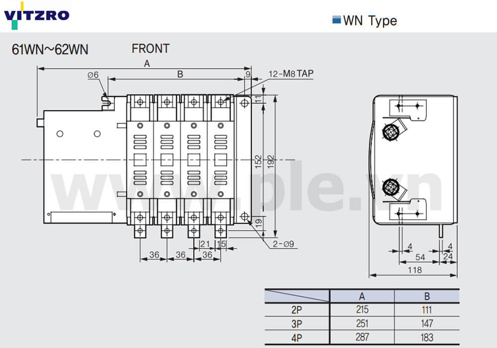 Cấu tạo Vitzro ATS 62WN