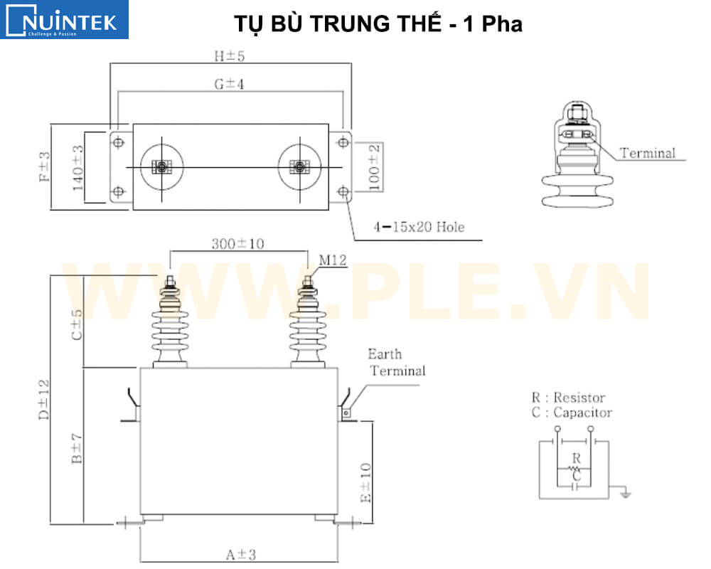 Cấu tạo Tụ bù trung thế Nuintek APJ-P3319250D