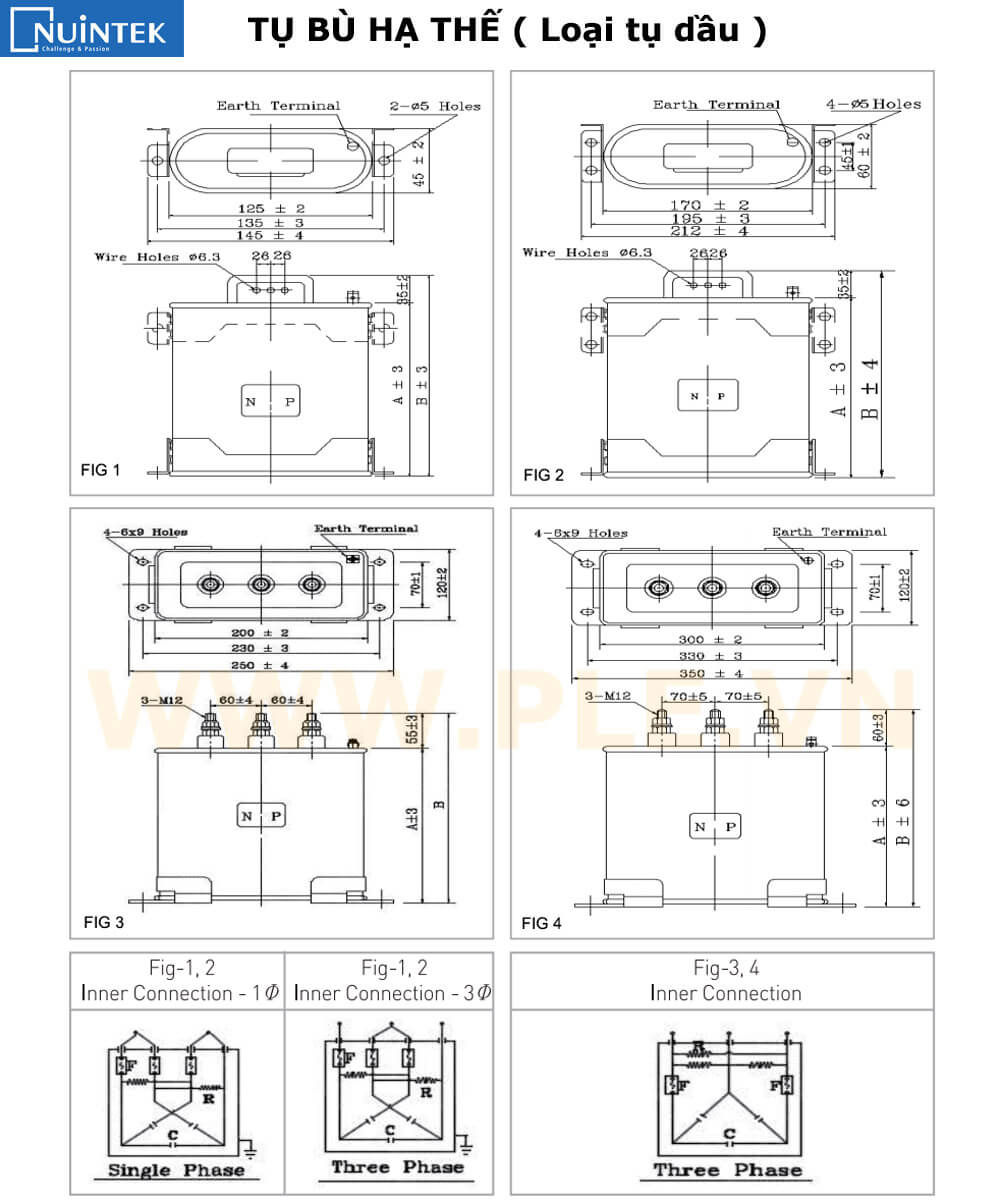 Cấu tạo Tụ bù hạ thế Nuintek ANU-41230KS
