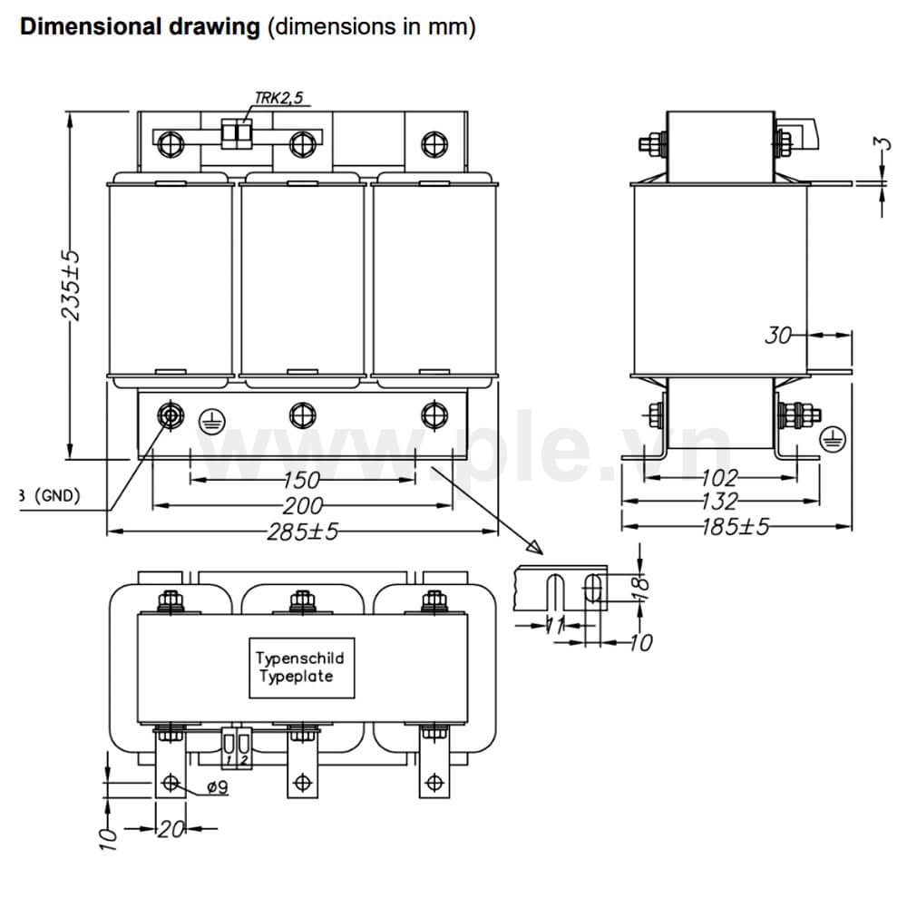 Kích thước Epcos B44066D7053E400N1