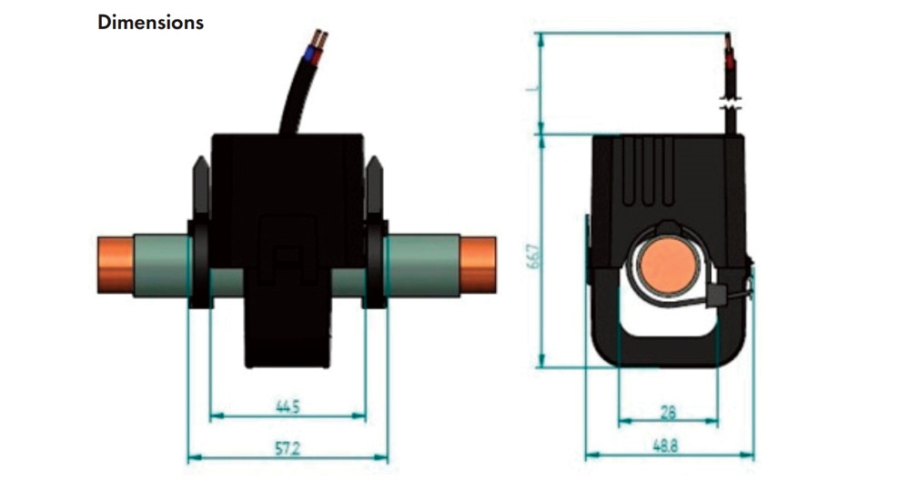 Kích thước Celsa TQ-27 - Biến dòng kẹp, cảm biến