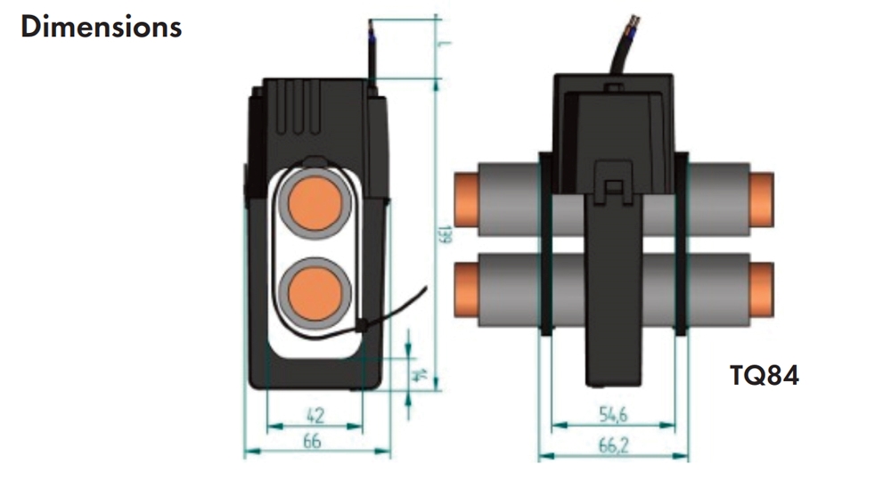 Kích thước Celsa TQ-84 - Biến dòng kẹp, cảm biến