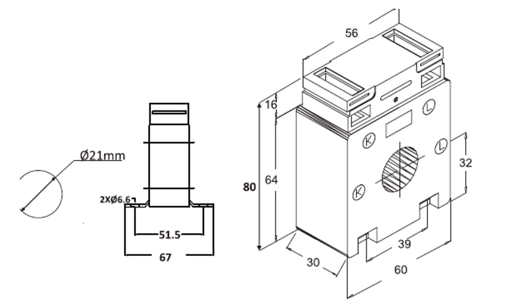 Kích thước Celsa ASTMR21 - Biến dòng AST