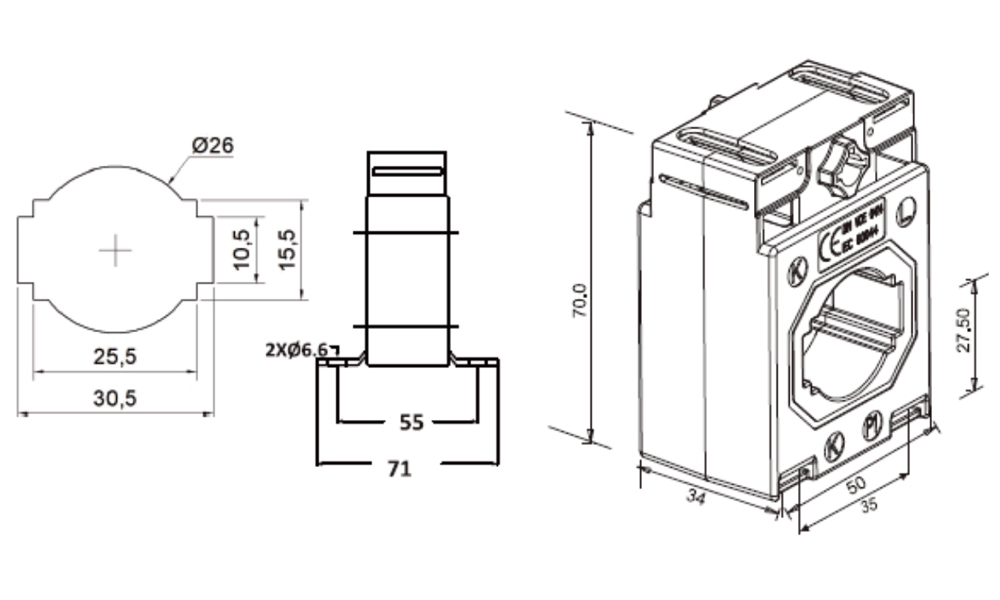 Kích thước Celsa AST310S - Biến dòng AST