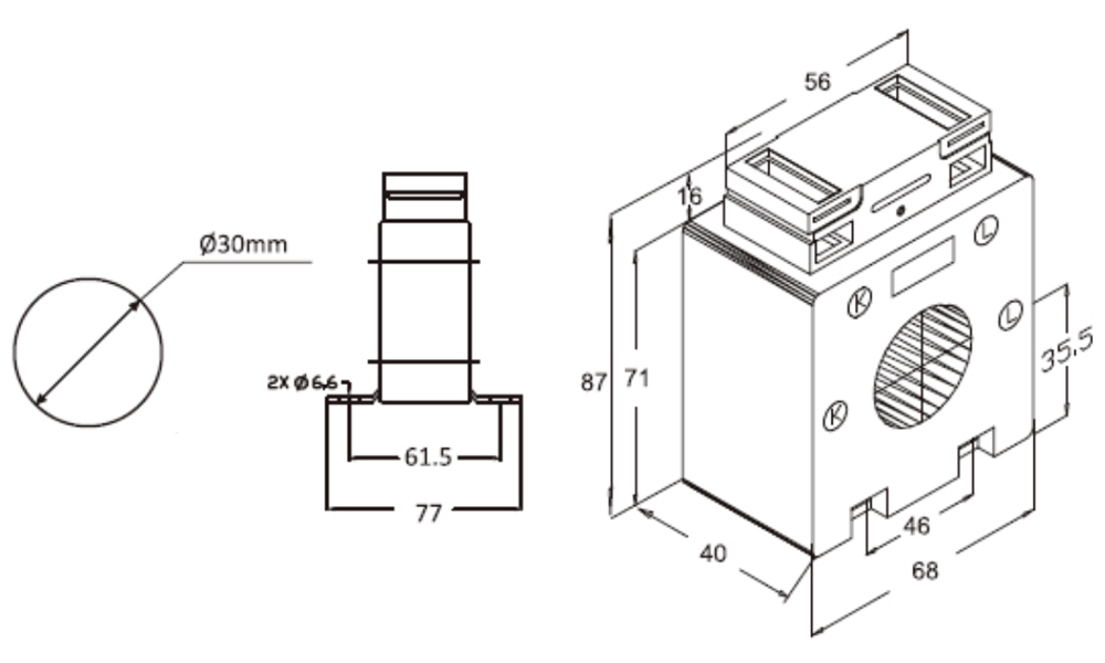 Kích thước Celsa AST4R30 - Biến dòng AST