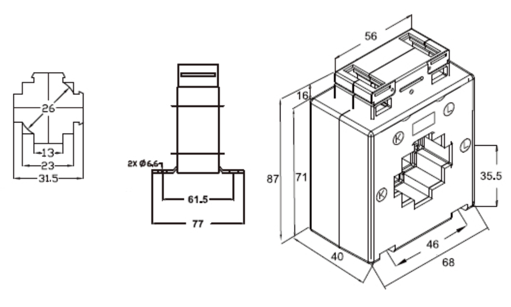 Kích thước Celsa AST4B312 - Biến dòng AST