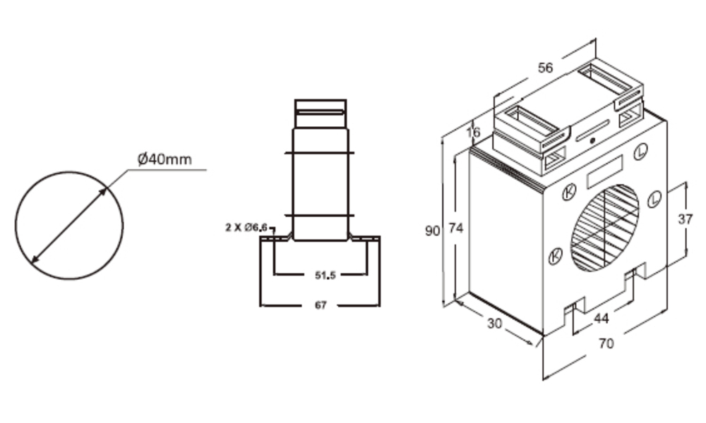 Kích thước Celsa AST4R40 - Biến dòng AST