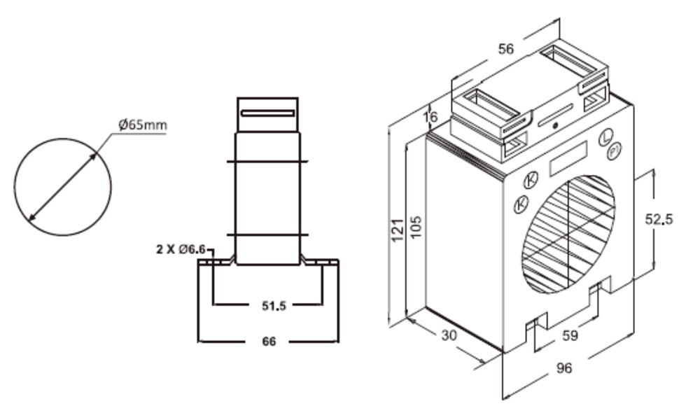 Kích thước Celsa AST6R65 - Biến dòng AST