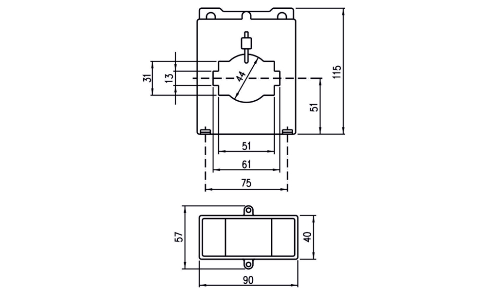 Kích thước Celsa IBR/1P - Biến dòng bảo vệ