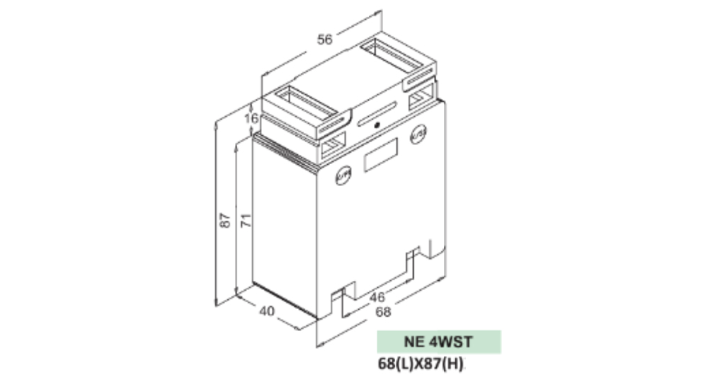 Kích thước NewTek NE 4WST : Biến dòng kiểu Wound 1A~30A