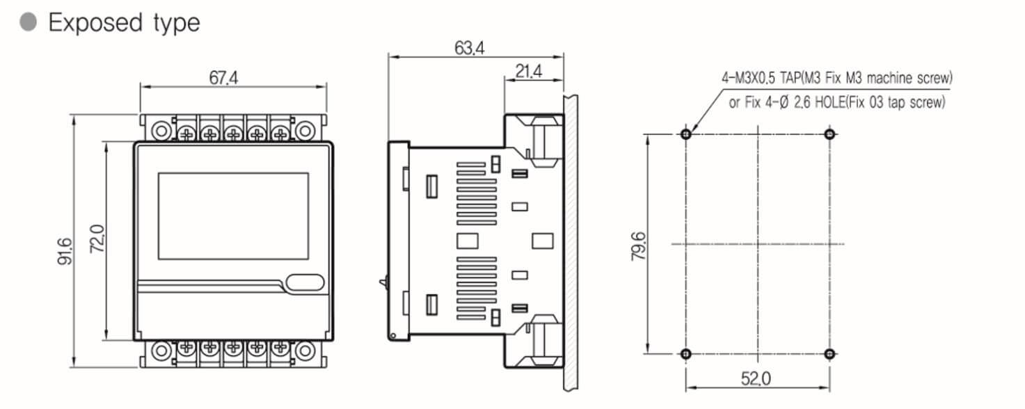 Kích thước LY7 Bộ đếm đa năng Hanyoung