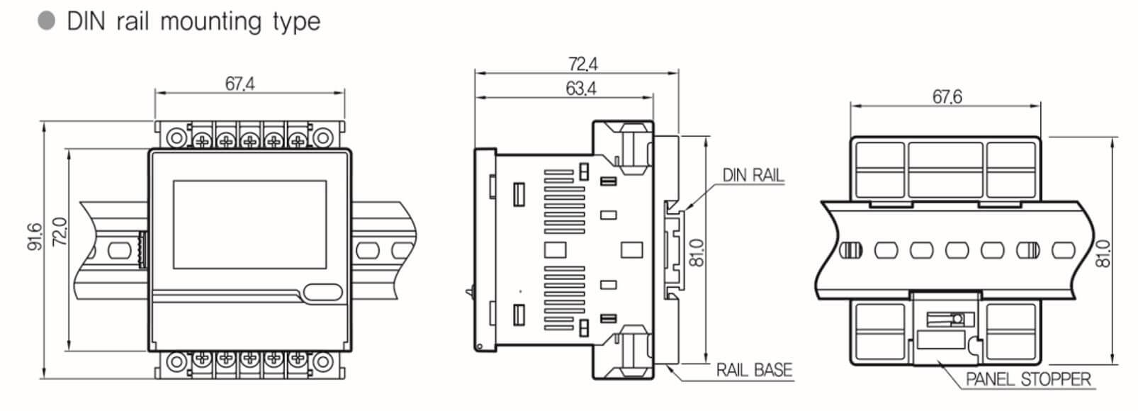 Kích thước LY7 Bộ đếm đa năng Hanyoung