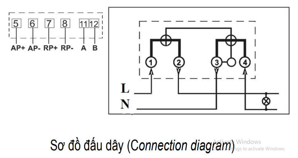 Cách nối dây, cách chỉnh, cài đặt, setup Emic CE-14 Công tơ điện tử 1 pha nhiều giá