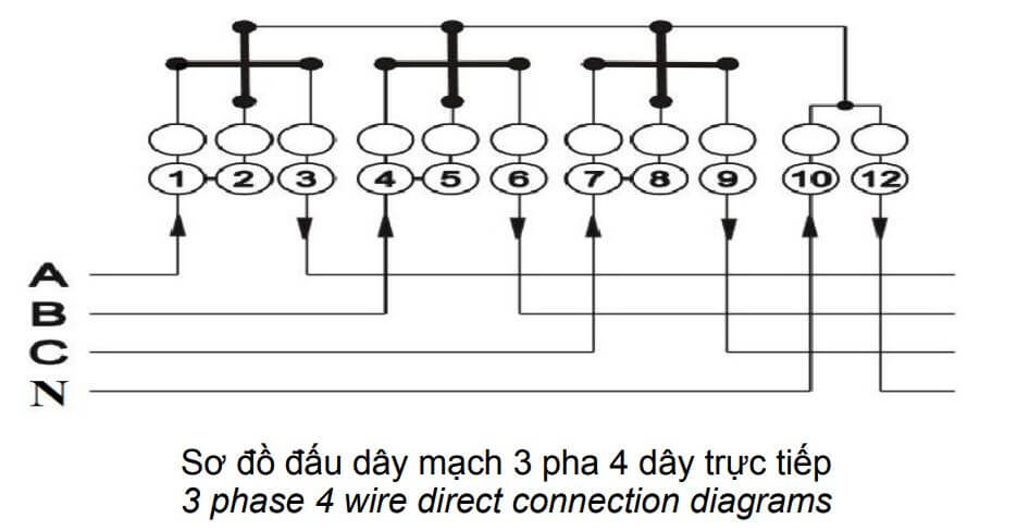 Cách nối dây, cách chỉnh, cài đặt, setup Công tơ điện tử 3 pha đa chức năng Emic ME-42