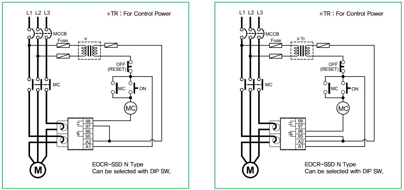 Cách đấu nối / sơ đồ đấu dây Schneider EOCRSSD-60DM7: Rơ le bảo vệ quá dòng, mất pha 5-60A 220VAC