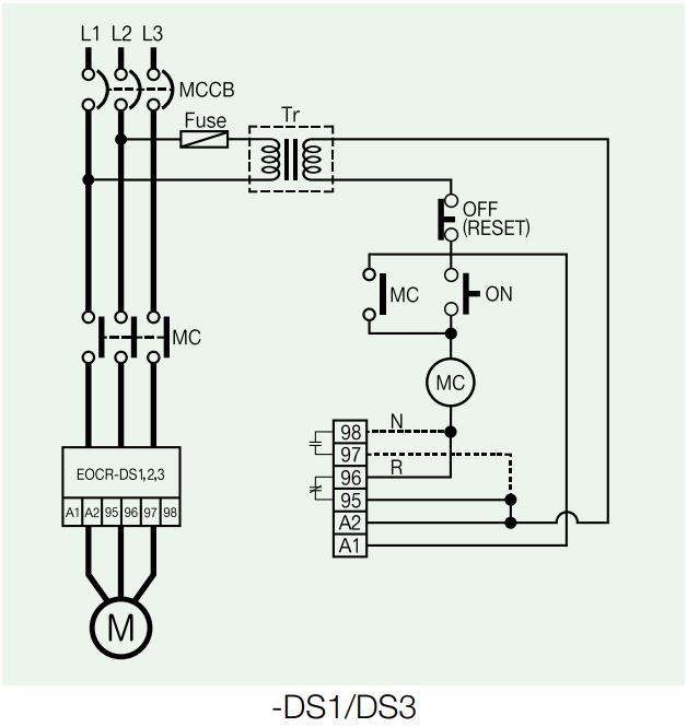 Cách đấu nối / sơ đồ đấu dây Schneider EOCRDS3-30S: Rơ le bảo vệ quá dòng, mất pha, đảo pha 3-30A 24-240VAC/DC