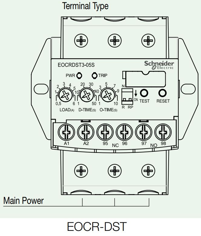 Thông số kỹ thuật Schneider EOCRDS3T-05S: Rơ le bảo vệ quá dòng, mất pha, đảo pha 0.5-6A 24-240VAC/DC