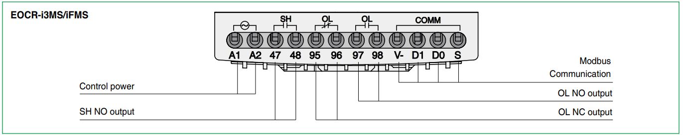 Cách đấu nối / sơ đồ đấu dây Schneider EOCR-I3MS: Rơ le bảo vệ hiển thị số đa năng