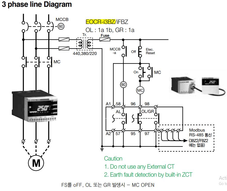 Cách đấu nối / sơ đồ đấu dây Schneider EOCR-I3BZ2: Rơ le bảo vệ hiển thị số đa năng    