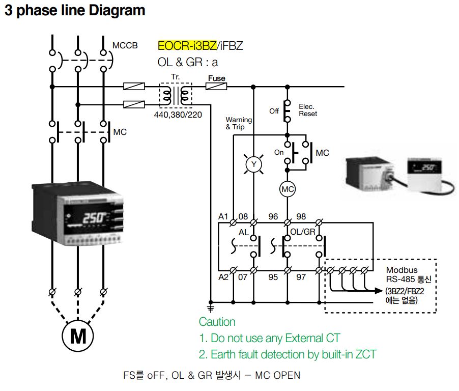 Cách đấu nối / sơ đồ đấu dây Schneider EOCR-I3BZ2: Rơ le bảo vệ hiển thị số đa năng    