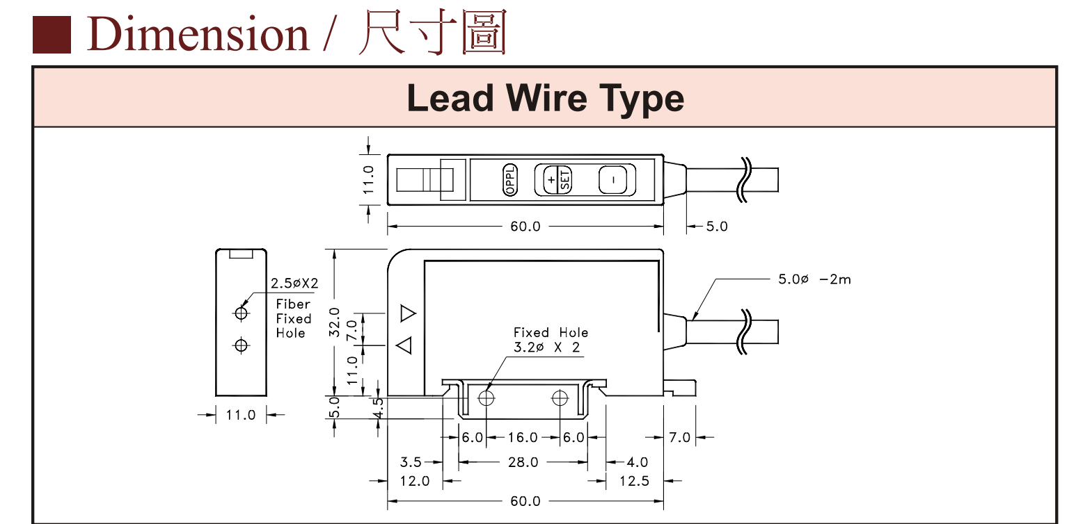 Kích thước Cảm biến quang Fotek (Trực tiếp) MF-06R